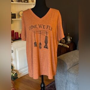 Orange Graphic Short Sleeve Tee Women’s plus size 16